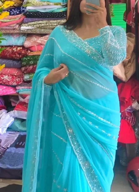 Sabina Heavy Soft Georgette Fancy Designer Saree Wholesale Suppliers In Mumbai